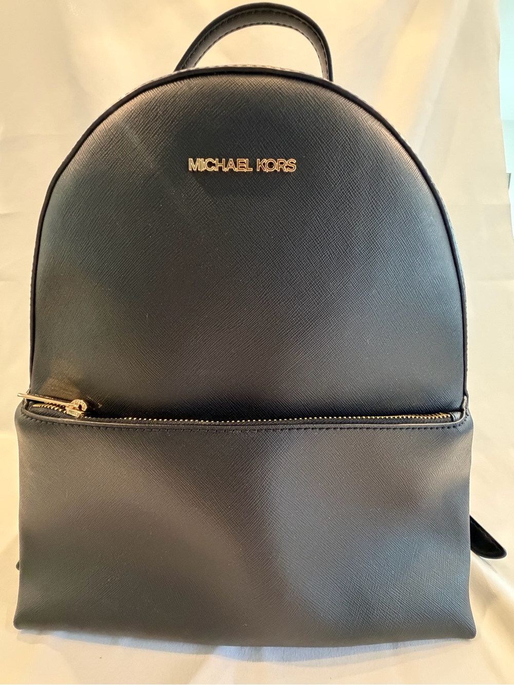 Michael Kors Black Saffiano Leather Backpack with Gold Hardware